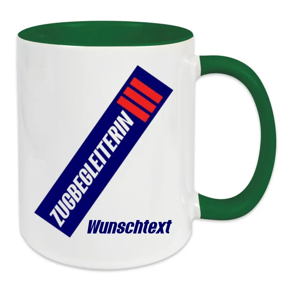 Keramik-Tasse - Zugbegleiterin in verschiedenen Farben und Kombinationen - Personalisiert