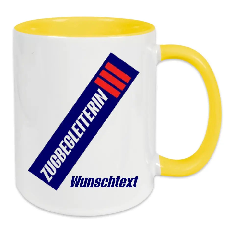 Keramik-Tasse - Zugbegleiterin in verschiedenen Farben und Kombinationen - Personalisiert