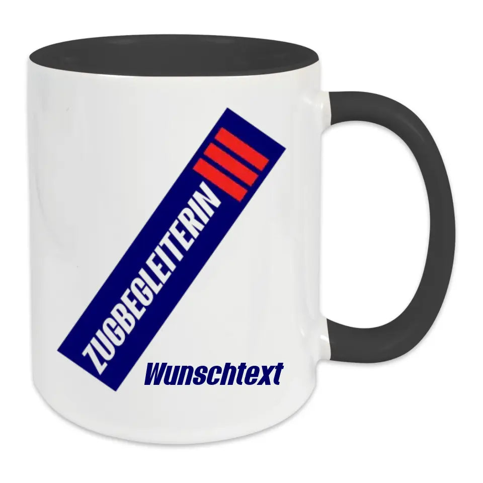 Keramik-Tasse - Zugbegleiterin in verschiedenen Farben und Kombinationen - Personalisiert