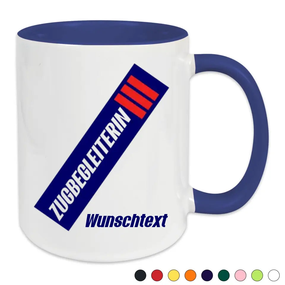 Keramik-Tasse - Zugbegleiterin in verschiedenen Farben und Kombinationen - Personalisiert