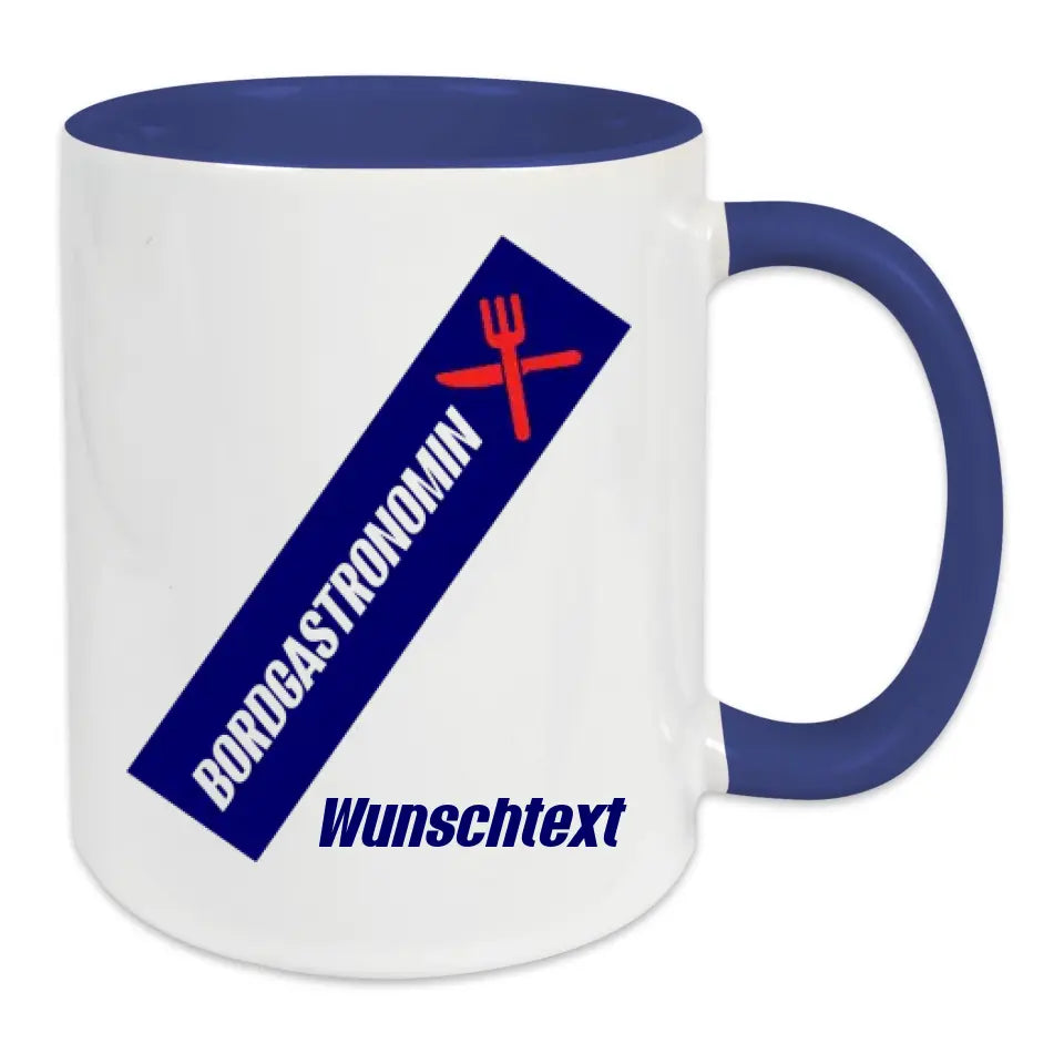 Keramik-Tasse - Bordgastronomin (Messer & Gabel) in verschiedenen Farben und Kombinationen - Personalisiert