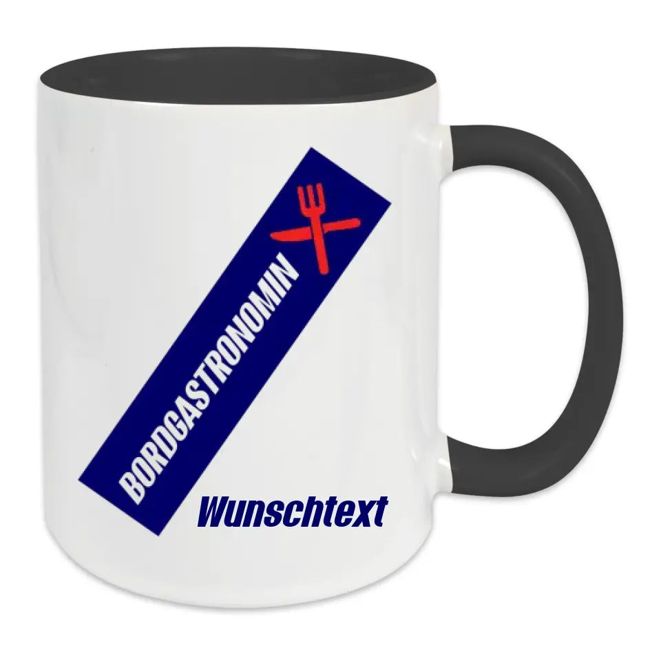 Keramik-Tasse - Bordgastronomin (Messer & Gabel) in verschiedenen Farben und Kombinationen - Personalisiert
