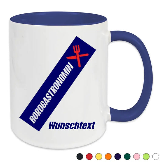 Keramik-Tasse - Bordgastronomin (Messer & Gabel) in verschiedenen Farben und Kombinationen - Personalisiert