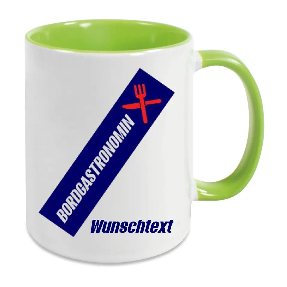 Keramik-Tasse - Bordgastronomin (Messer & Gabel) in verschiedenen Farben und Kombinationen - Personalisiert