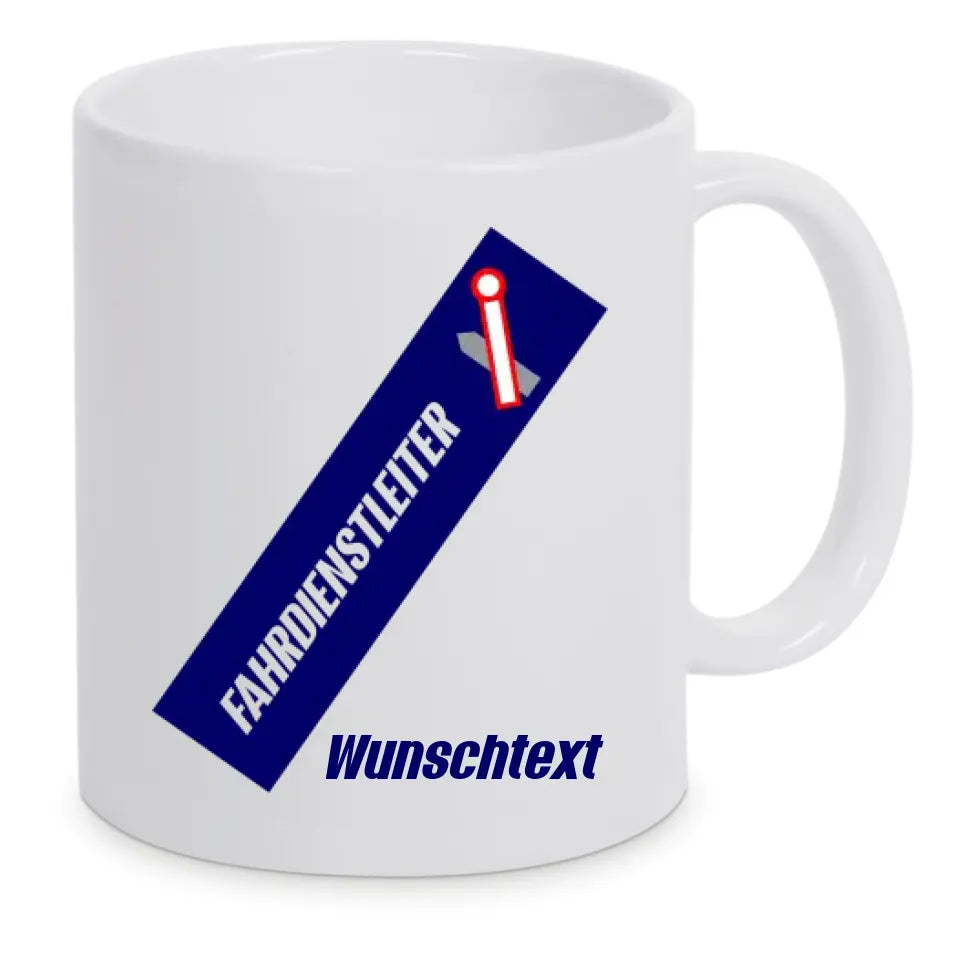 Keramik-Tasse - Fahrdienstleiter in verschiedenen Farben und Kombinationen - Personalisiert