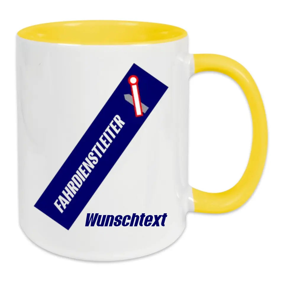 Keramik-Tasse - Fahrdienstleiter in verschiedenen Farben und Kombinationen - Personalisiert