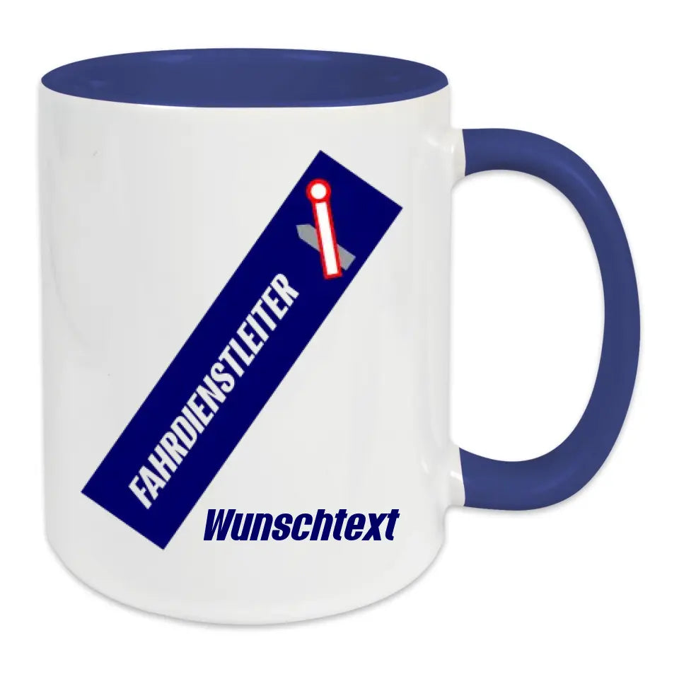 Keramik-Tasse - Fahrdienstleiter in verschiedenen Farben und Kombinationen - Personalisiert