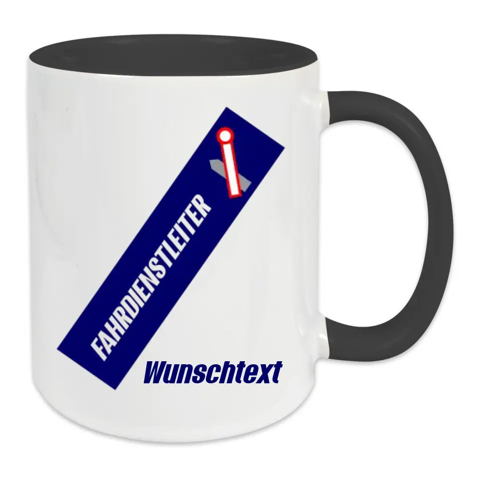 Keramik-Tasse - Fahrdienstleiter in verschiedenen Farben und Kombinationen - Personalisiert