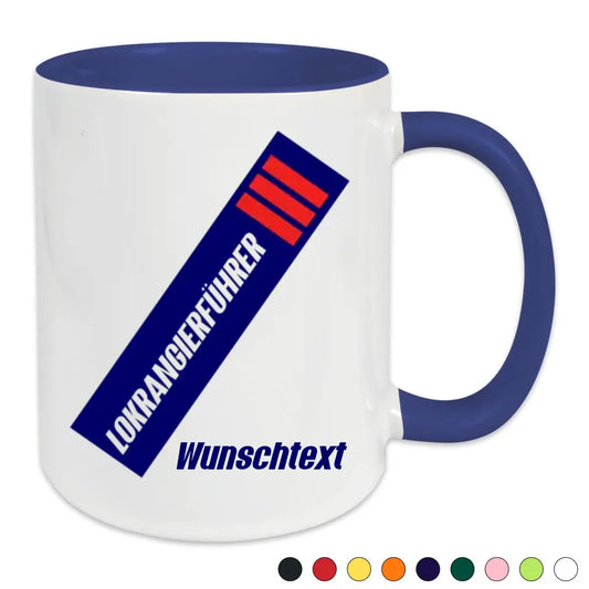 Keramik-Tasse - Lokrangierführer in verschiedenen Farben und Kombinationen - Personalisiert