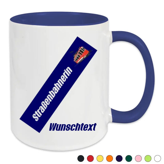 Keramik-Tasse - Straßenbahnerin in verschiedenen Farben und Kombinationen - Personalisiert