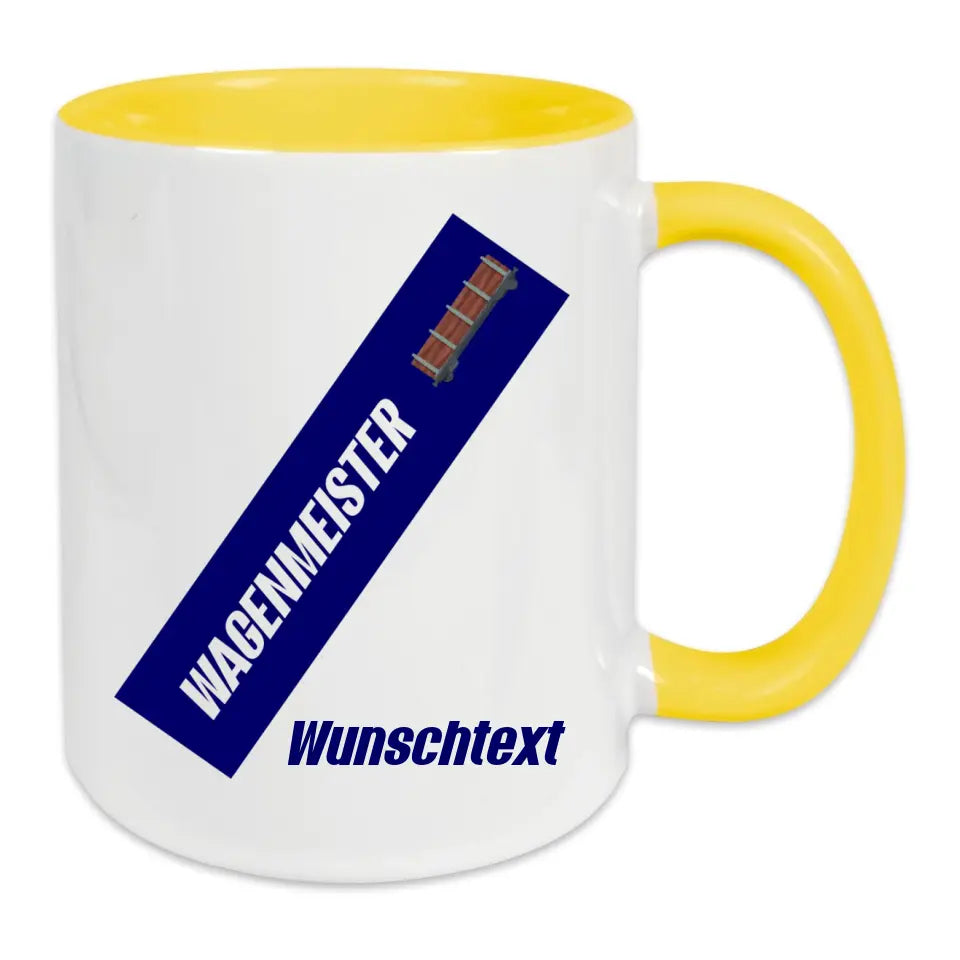 Keramik-Tasse - Wagenmeister in verschiedenen Farben und Kombinationen - Personalisiert