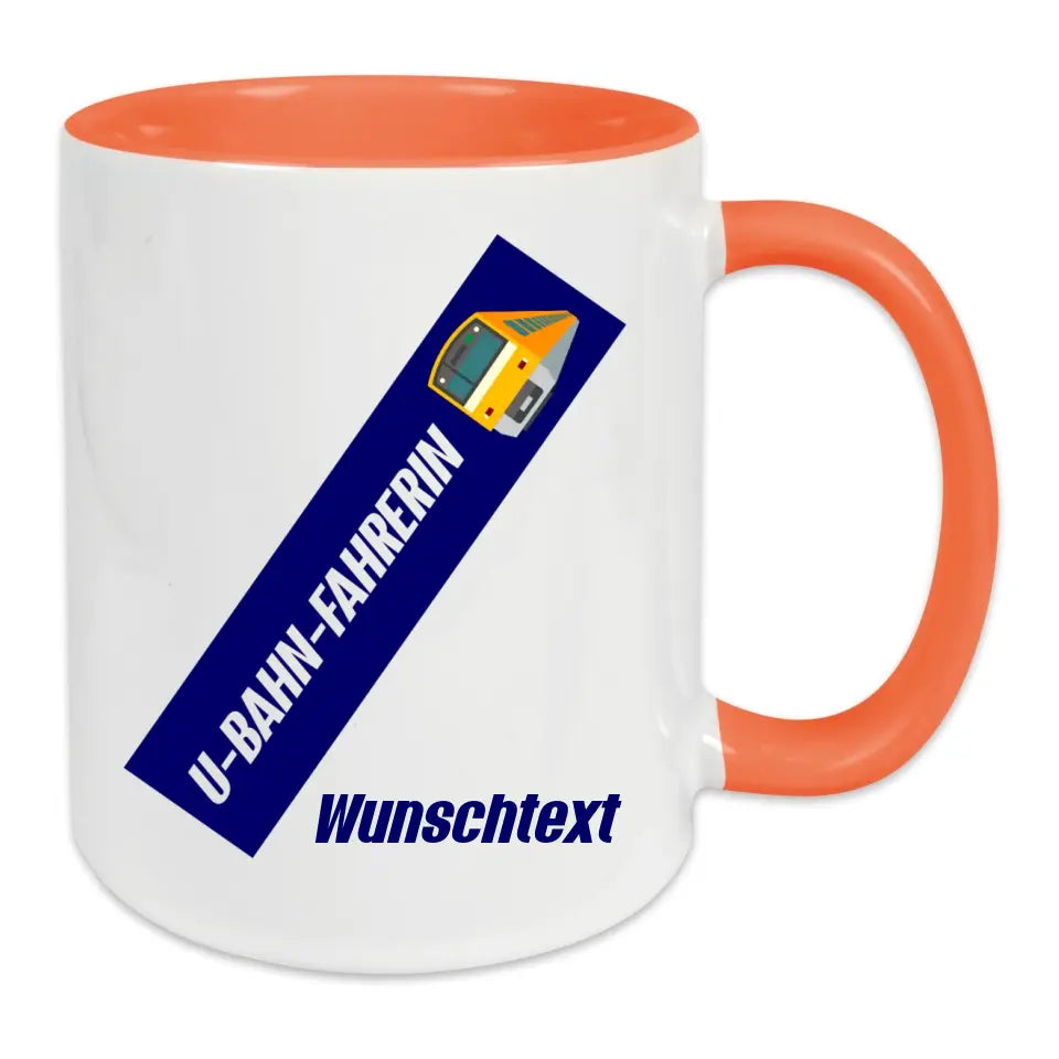Keramik-Tasse - U-Bahn-Fahrerin in verschiedenen Farben und Kombinationen - Personalisiert