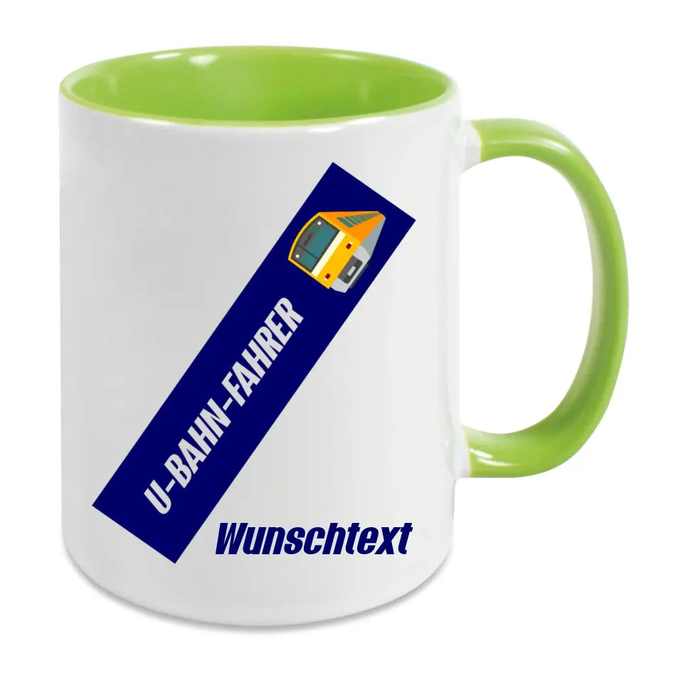 Keramik-Tasse - U-Bahn-Fahrer in verschiedenen Farben und Kombinationen - Personalisiert