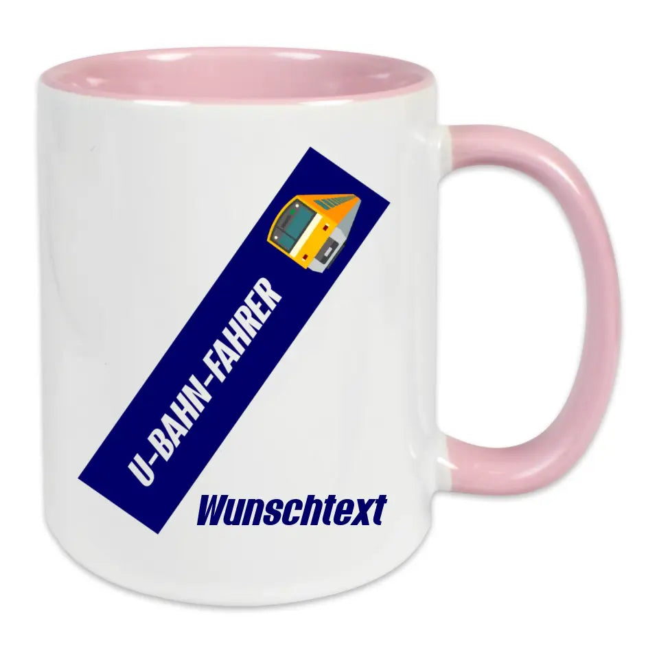 Keramik-Tasse - U-Bahn-Fahrer in verschiedenen Farben und Kombinationen - Personalisiert
