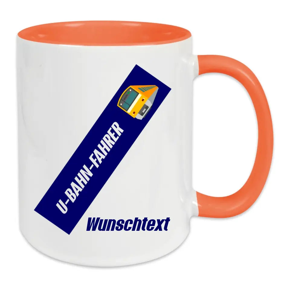 Keramik-Tasse - U-Bahn-Fahrer in verschiedenen Farben und Kombinationen - Personalisiert