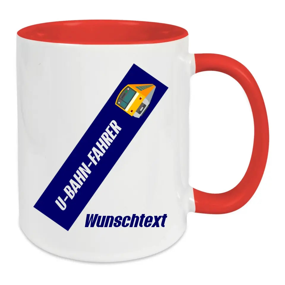 Keramik-Tasse - U-Bahn-Fahrer in verschiedenen Farben und Kombinationen - Personalisiert