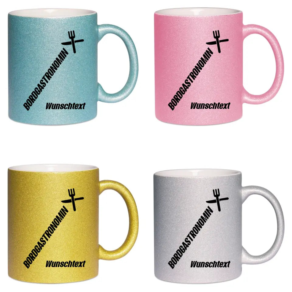 Keramik-Tasse Spark - Bordgastronomin (Messer & Gabel) in verschiedenen Varianten - Personalisiert