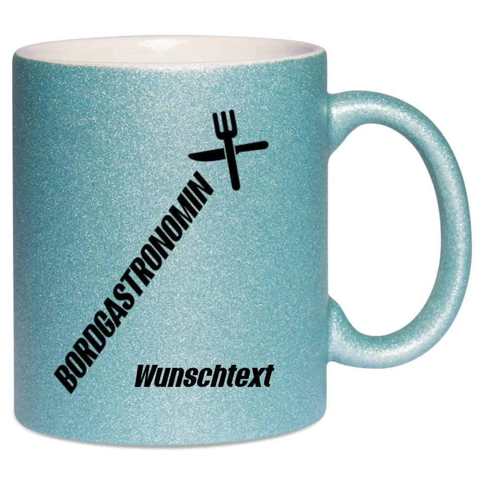 Keramik-Tasse Spark - Bordgastronomin (Messer & Gabel) in verschiedenen Varianten - Personalisiert