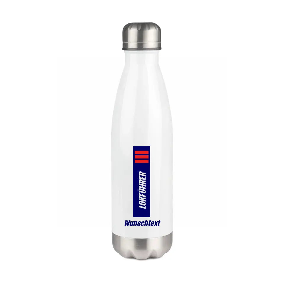 Edelstahl-Trinkflasche 500 ml - Lokführer - in verschiedenen Varianten - Personalisiert