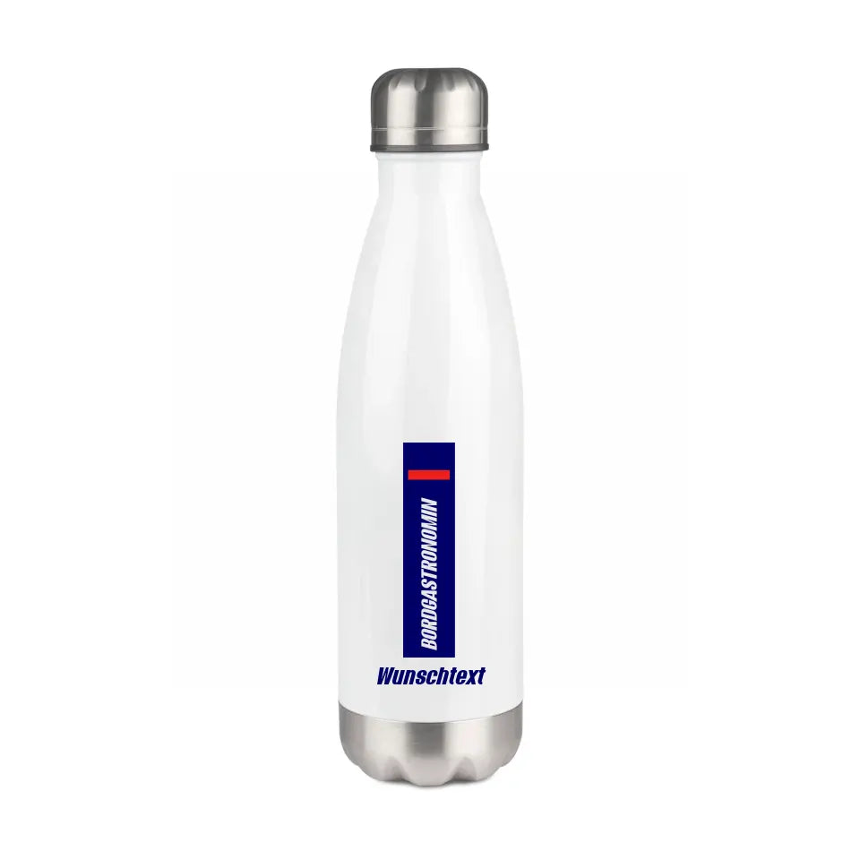 Edelstahl-Trinkflasche 500 ml - Bordgastronomin (Streifen) - in verschiedenen Varianten - Personalisiert