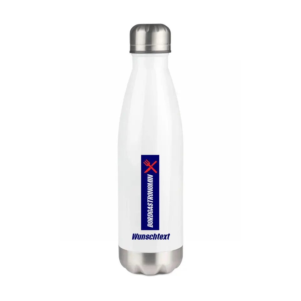 Edelstahl-Trinkflasche 500 ml - Bordgastronomin (Messer & Gabel) - in verschiedenen Varianten - Personalisiert