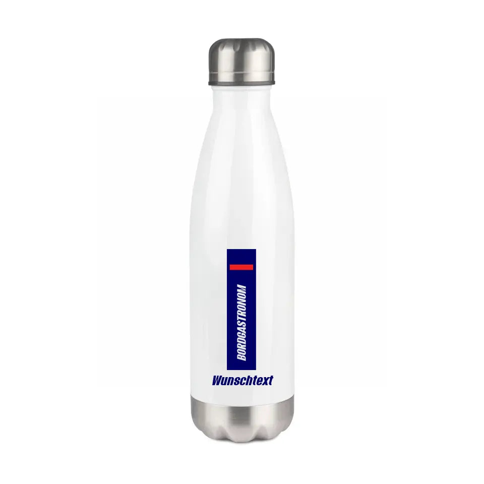 Edelstahl-Trinkflasche 500 ml - Bordgastronom (Streifen) - in verschiedenen Varianten - Personalisiert