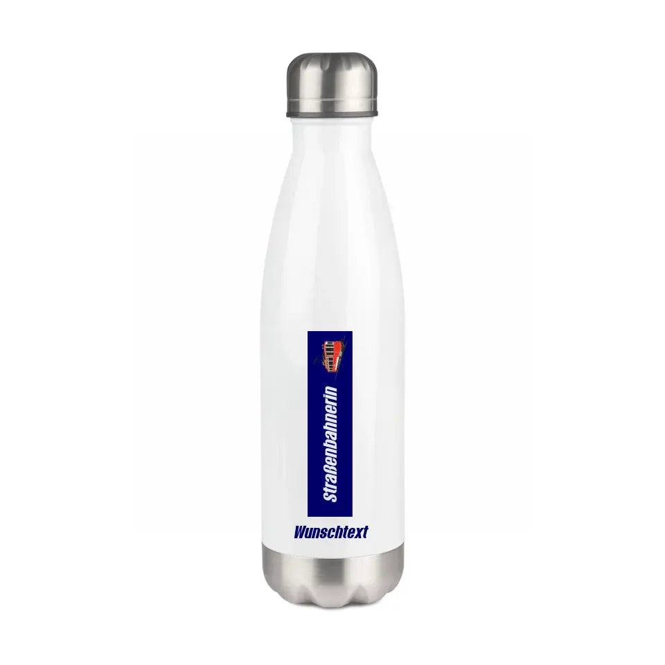 Edelstahl-Trinkflasche 750 ml - Straßenbahnerin - in verschiedenen Varianten - Personalisiert