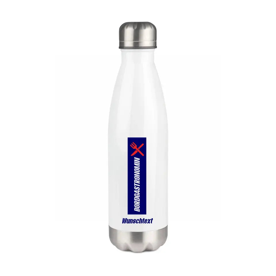 Edelstahl-Trinkflasche 750 ml - Bordgastronomin (Messer & Gabel) - in verschiedenen Varianten - Personalisiert