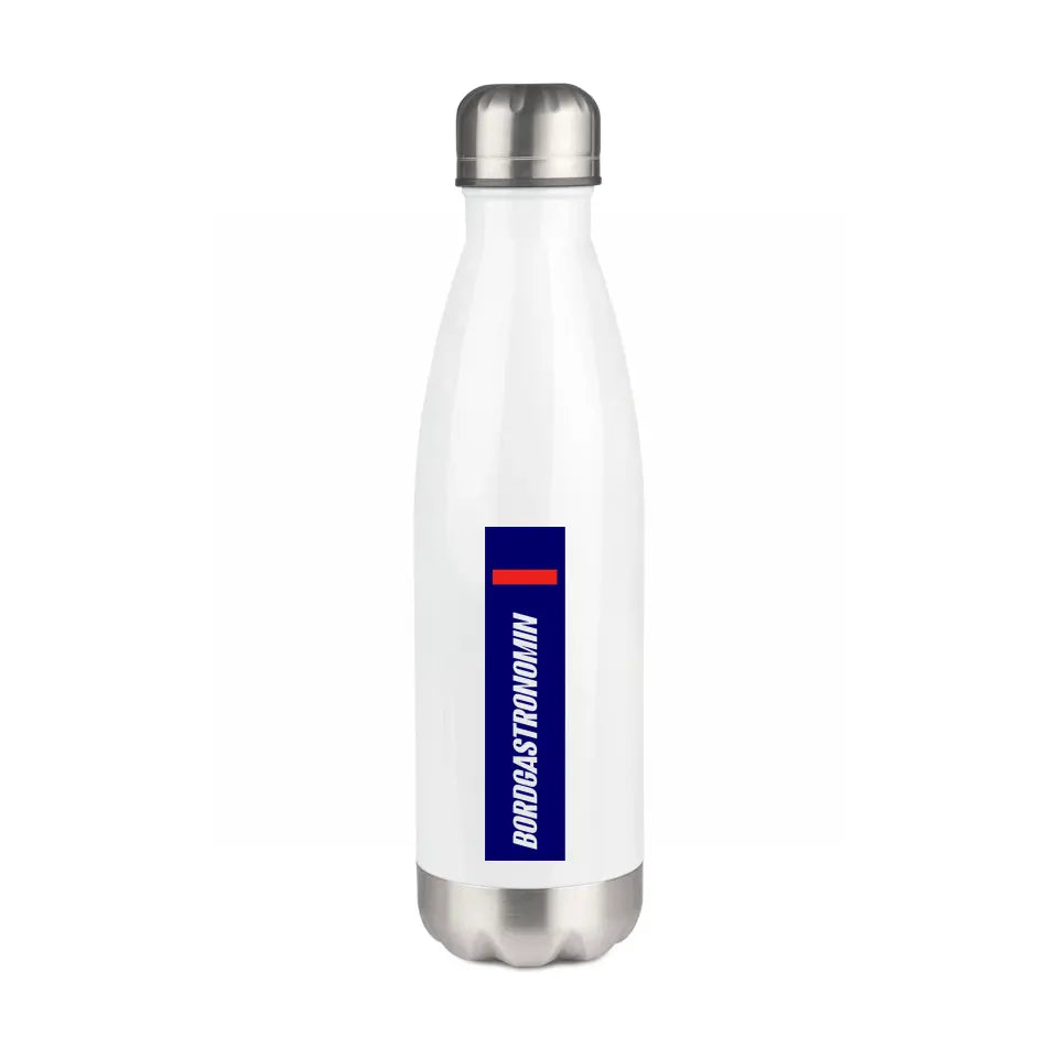 Edelstahl-Trinkflasche 750 ml - Bordgastronomin (Streifen) - in verschiedenen Varianten