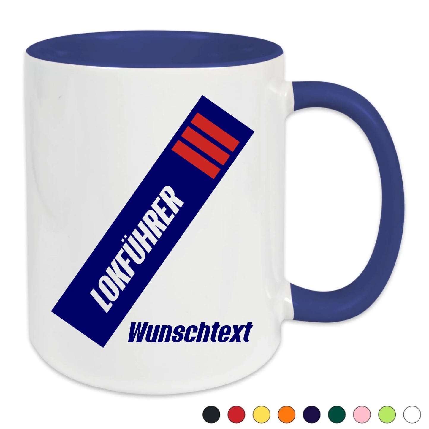 Keramik-Tasse - Lokführer in verschiedenen Farben und Kombinationen - Personalisiert