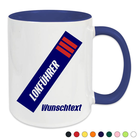 Keramik-Tasse - Lokführer in verschiedenen Farben und Kombinationen - Personalisiert