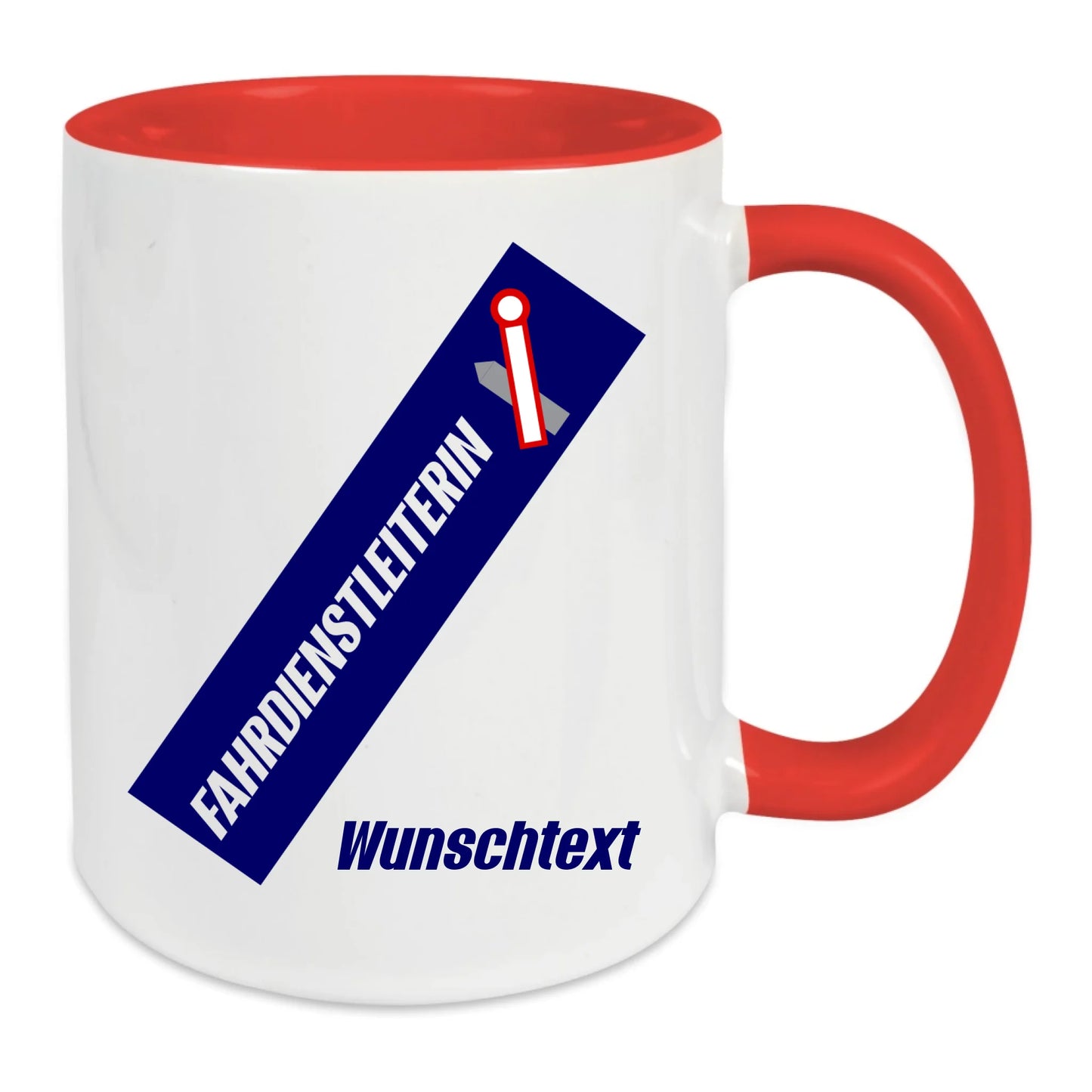 Keramik-Tasse - Fahrdienstleiterin in verschiedenen Farben und Kombinationen - Personalisiert