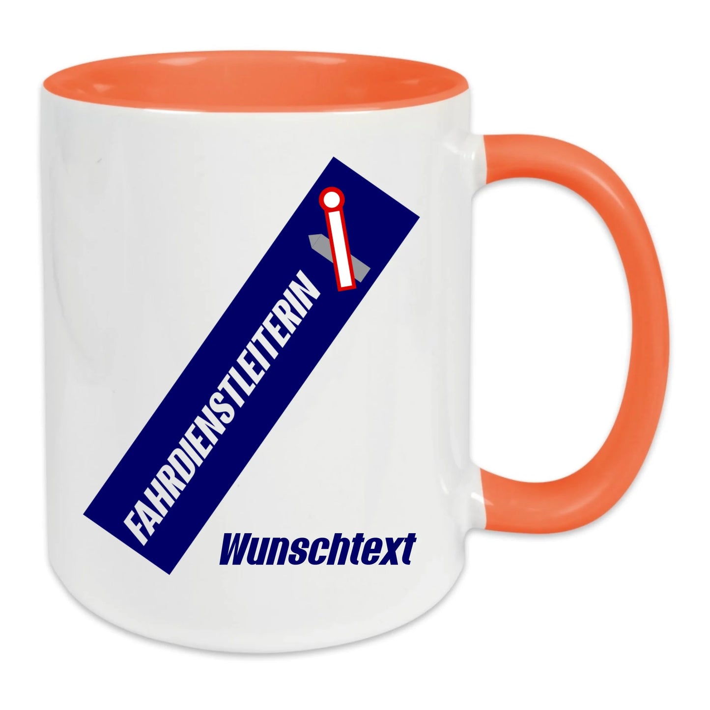 Keramik-Tasse - Fahrdienstleiterin in verschiedenen Farben und Kombinationen - Personalisiert