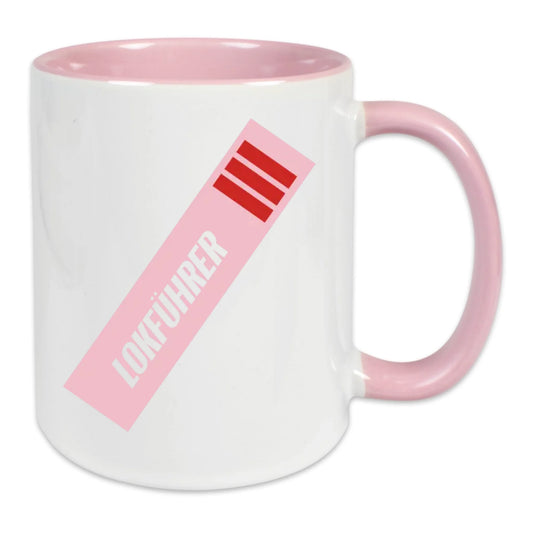 Keramik-Tasse - Lokführer altrosa