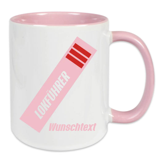 Keramik-Tasse - Lokführer altrosa - Personalisiert